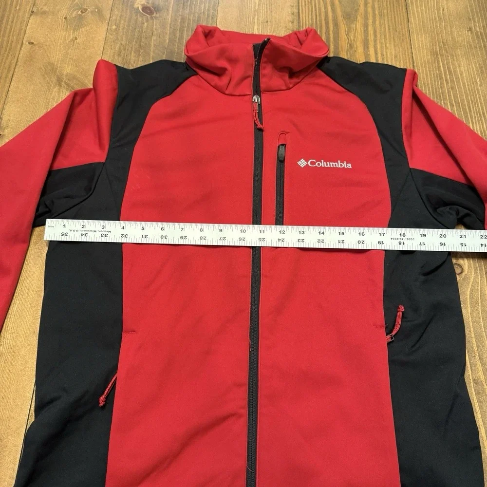 Columbia Omni Wind Block Omni Heat‎ Jacket Mens Medium Red Windproof Softshell